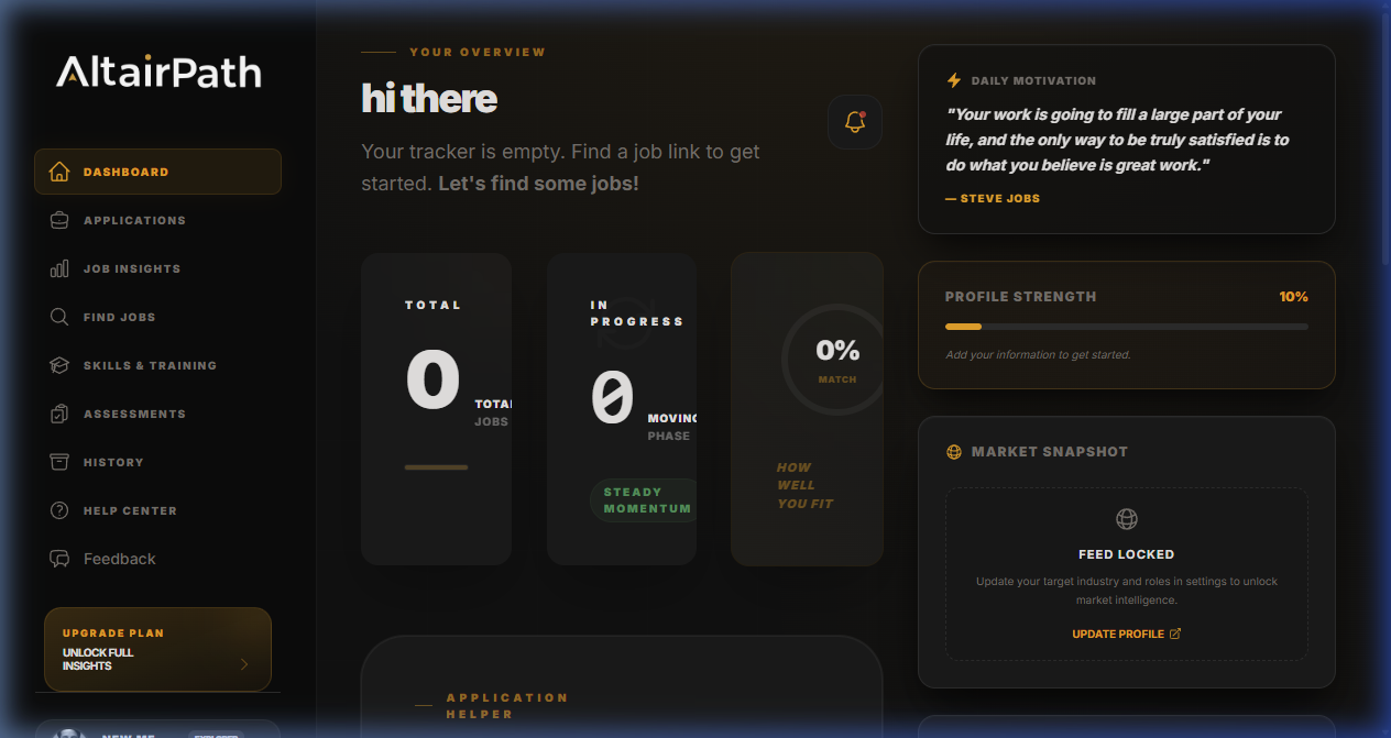 AltairPath Dashboard Preview